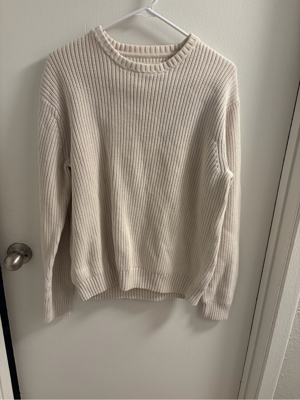 Goodthreads Cream Shaker Knit Crewneck Pullover Sweater L